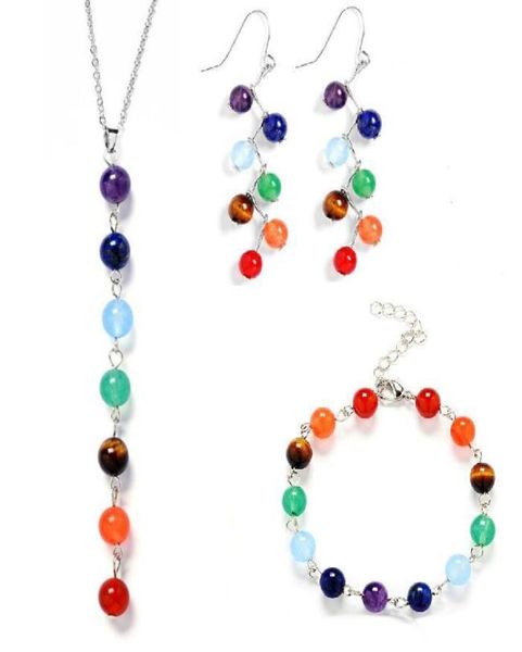 7 colour natural stone beads jewelry sets 7 reiki chakra healing balance beads bracelet earrings and necklace sets men women yoga 5003510, Black
7 colour natural stone beads jewelry sets 7 reiki chakra healing balance beads bracelet earrings and necklace sets men women yoga 5003510, Black