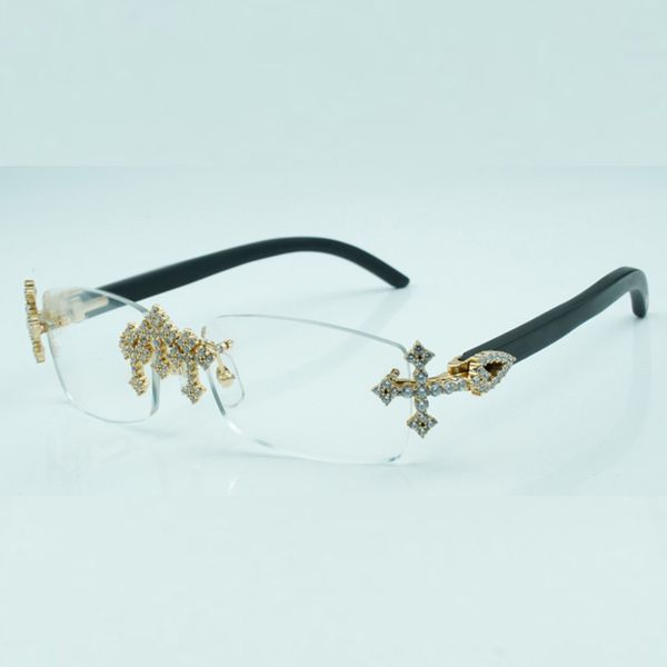 cross diamond black wood eyeglass frame 3524012 with 56mm clear lens, Silver
cross diamond black wood eyeglass frame 3524012 with 56mm clear lens, Silver