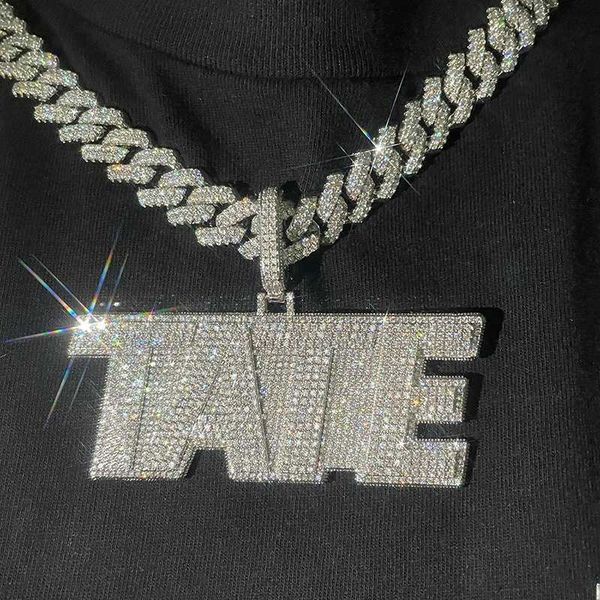 iced out rapper jewelry personal vvs moissanite diamond fashion letter pendant necklace cuban link chain, Silver
iced out rapper jewelry personal vvs moissanite diamond fashion letter pendant necklace cuban link chain, Silver