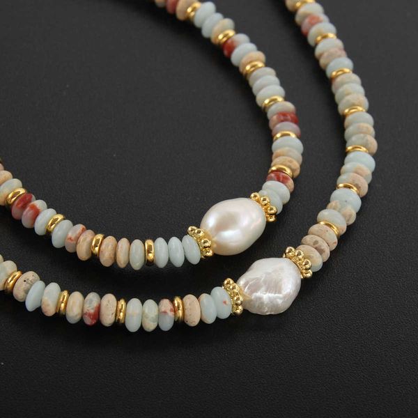 natural stone pearl beaded necklace bracelet copper plated versatile women's jewelry set, Black
natural stone pearl beaded necklace bracelet copper plated versatile women's jewelry set, Black