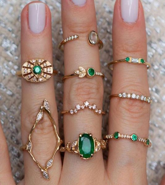 9 pcsset women vintage crystal geometric leaf gold joint ring set bohemian charm party wedding jewelry accessories lover gifts6118290, Silver
9 pcsset women vintage crystal geometric leaf gold joint ring set bohemian charm party wedding jewelry accessories lover gifts6118290, Silver
