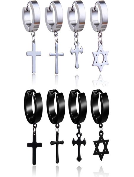 2019 stainless steel cross star drop earrings for men punk fake piercing hoop dangle earrings women fashion hypoallergenic jewelry6649180, Silver
2019 stainless steel cross star drop earrings for men punk fake piercing hoop dangle earrings women fashion hypoallergenic jewelry6649180, Silver