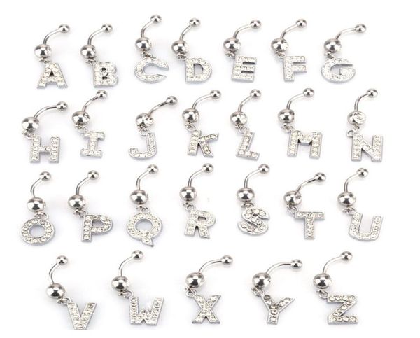 26 letter a to m style charming body piercing crystal rhinestone inlaid navel belly button ring stainless steel jewelry3379587, Silver
26 letter a to m style charming body piercing crystal rhinestone inlaid navel belly button ring stainless steel jewelry3379587, Silver