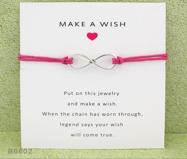 new infinity wish wrap bracelets with gift card make a wish charm wax rope wristband for women men fashion jewelry gift1748023, Golden;silver
new infinity wish wrap bracelets with gift card make a wish charm wax rope wristband for women men fashion jewelry gift1748023, Golden;silver