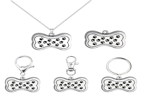 1pc dog bone shape necklace pendant lobster clasp keychain essential oil aromatherapy diffuser locket keyrings with 10pcs pads1816177, Silver 
1pc dog bone shape necklace pendant lobster clasp keychain essential oil aromatherapy diffuser locket keyrings with 10pcs pads1816177, Silver
