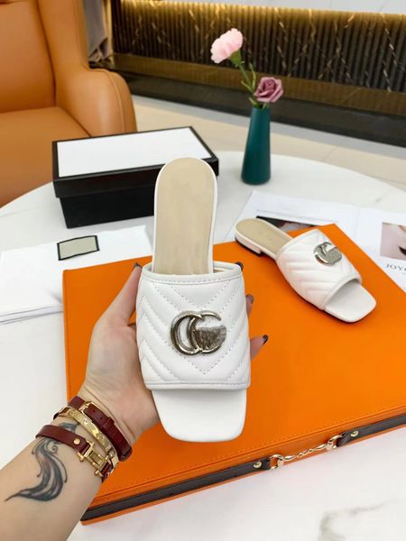 designer slippers women luxury genuine leather sandals summer flat slipper metal logo sheepskin fashion beach shoes 35-42 with box, Black
designer slippers women luxury genuine leather sandals summer flat slipper metal logo sheepskin fashion beach shoes 35-42 with box, Black