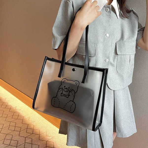 this year's popular portable large capacity tote bag for women's summer new print transparent jelly appearance value shoulder bag
this year's popular portable large capacity tote bag for women's summer new print transparent jelly appearance value shoulder bag