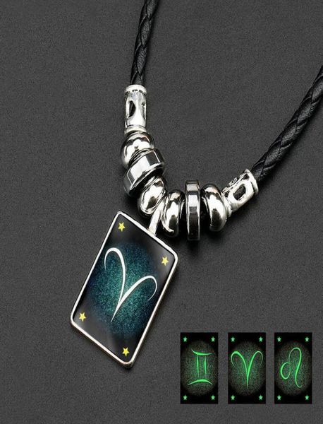 luminous 12 zodiac sign necklaces glow in the dark constellation obsidian pendant leather rope chains for women men jewelry 7183900, Silver
luminous 12 zodiac sign necklaces glow in the dark constellation obsidian pendant leather rope chains for women men jewelry 7183900, Silver