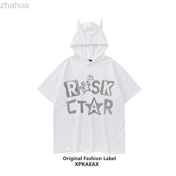 stussys trendy brand european and american retro men's and women's hooded perforated t-shirt washed old hiphop loose short sleeve, White;black
stussys trendy brand european and american retro men's and women's hooded perforated t-shirt washed old hiphop loose short sleeve, White;black