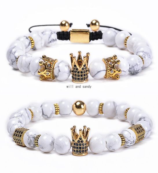 natural stone howlite beads bracelet copper zircon diamond crown bracelets braided women men fashion jewelry will and sandy9859122, Black
natural stone howlite beads bracelet copper zircon diamond crown bracelets braided women men fashion jewelry will and sandy9859122, Black