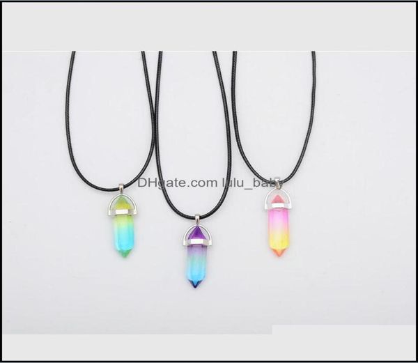 pendant necklaces pendants jewelry natural glass mticolored hexagonal column healing crystal chakra stone necklace for women drop 6130110, Silver
pendant necklaces pendants jewelry natural glass mticolored hexagonal column healing crystal chakra stone necklace for women drop 6130110, Silver