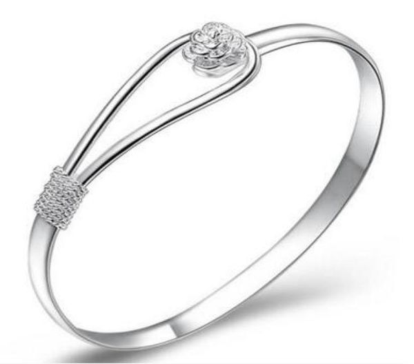 charm bangle bracelets 925 sterling silver rose flower cuff fashion bangle for women jewelry4859423, Black
charm bangle bracelets 925 sterling silver rose flower cuff fashion bangle for women jewelry4859423, Black