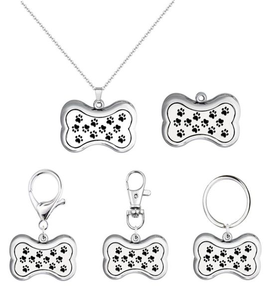 1pc dog bone shape necklace pendant lobster clasp keychain essential oil aromatherapy diffuser locket keyrings with 10pcs pads2903365, Silver
1pc dog bone shape necklace pendant lobster clasp keychain essential oil aromatherapy diffuser locket keyrings with 10pcs pads2903365, Silver