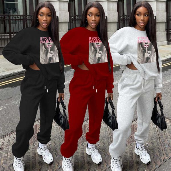 american street two piece sweater set designer tracksuits womens fashion trousers suit hip hop street print sportswear, Gray
american street two piece sweater set designer tracksuits womens fashion trousers suit hip hop street print sportswear, Gray