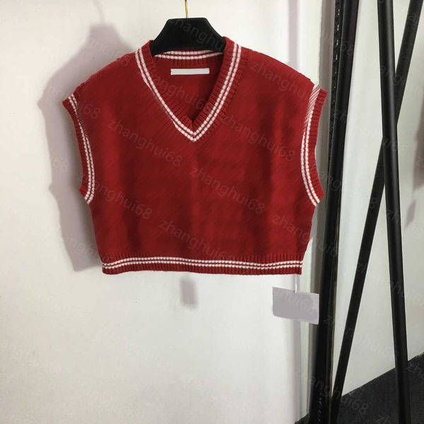 23ss womens knits womens designer clothing stripe matching jacquard letter short v-neck all-match knit vest womens clothes a1, White
23ss womens knits womens designer clothing stripe matching jacquard letter short v-neck all-match knit vest womens clothes a1, White