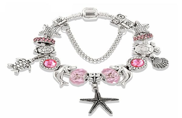 design charm bracelets vintage silver jewelry for women pink blue ocean series starfish turtle animal diamond crystal beads bangles8712725, Golden;silver
design charm bracelets vintage silver jewelry for women pink blue ocean series starfish turtle animal diamond crystal beads bangles8712725, Golden;silver