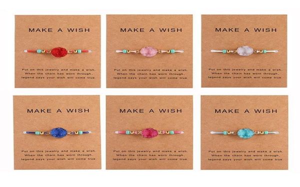 design handmade druzy resin stone bracelet make a wish card wax rope braided bracelets bangles with rice bead for women girls summ5548507, Golden;silver
design handmade druzy resin stone bracelet make a wish card wax rope braided bracelets bangles with rice bead for women girls summ5548507, Golden;silver