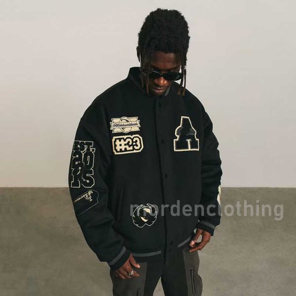 men's and women's high street hip 23aa hop kanyeesa travis baseball uniform embroidered woolen pilot stand collar cardigan jacket, Black;brown
men's and women's high street hip 23aa hop kanyeesa travis baseball uniform embroidered woolen pilot stand collar cardigan jacket, Black;brown