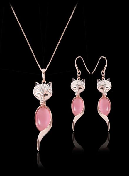 necklace earrings jewelry set fashion exquisite luxury high grade rhinestone opal 18k gold plated fox party jewelry 2piece set 7091276, Silver
necklace earrings jewelry set fashion exquisite luxury high grade rhinestone opal 18k gold plated fox party jewelry 2piece set 7091276, Silver