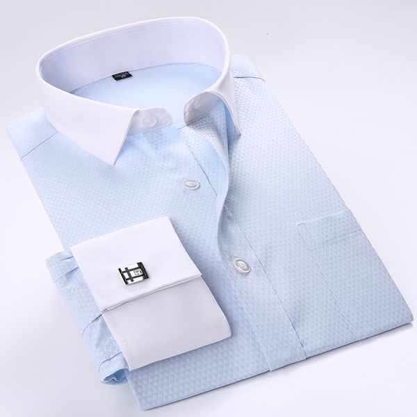 men's dress shirts men french cufflinks long sleeve tuxedo male brand slim fit cuff 230707, White;black
men's dress shirts men french cufflinks long sleeve tuxedo male brand slim fit cuff 230707, White;black