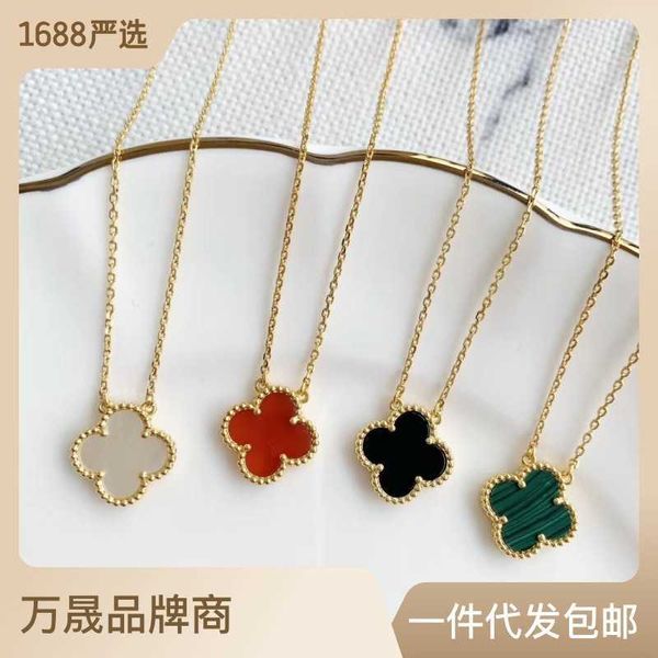 four-leaf clover necklace female summer luxury temperament natural white fritillary collar chain does not fade, Silver
four-leaf clover necklace female summer luxury temperament natural white fritillary collar chain does not fade, Silver