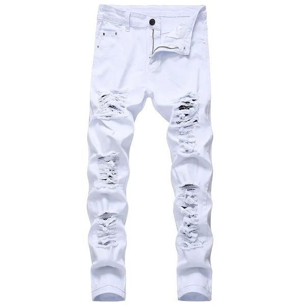 straight hole destruction trousers distressed jeans men denim trousers fashion designer brand white pants male large size, Blue
straight hole destruction trousers distressed jeans men denim trousers fashion designer brand white pants male large size, Blue