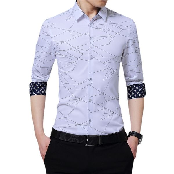 men's dress shirts browon luxury brand mens men shirt long sleeve geometric print social handsome fashion blouse for man 230707, White;black
men's dress shirts browon luxury brand mens men shirt long sleeve geometric print social handsome fashion blouse for man 230707, White;black