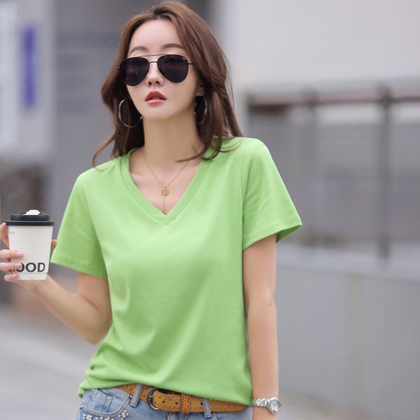women's tshirt casual v neck cotton t shirt for women tshirt summer korean fashion womens clothing short sleeve tees female camisetas, White
women's tshirt casual v neck cotton t shirt for women tshirt summer korean fashion womens clothing short sleeve tees female camisetas, White