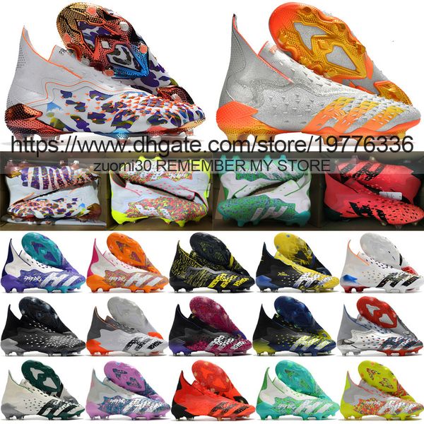 send with bag quality soccer football boots predator freak fg laceless high ankle socks shoes for mens firm ground soft leather training kni, Black
send with bag quality soccer football boots predator freak fg laceless high ankle socks shoes for mens firm ground soft leather training kni, Black
