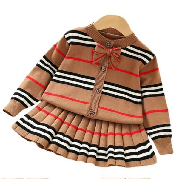 kids girls winter clothes set girl baby striped cardigan sweater coat pleated skirt two-piece suit new style children clothing, White
kids girls winter clothes set girl baby striped cardigan sweater coat pleated skirt two-piece suit new style children clothing, White