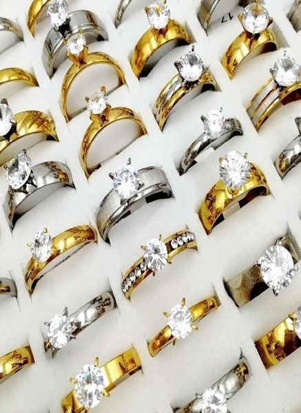 fashion 50pcslot crystal zircon rhinestones solitaire rings mix style stainless steel titanium finger band fie women and men part5690290, Golden;silver
fashion 50pcslot crystal zircon rhinestones solitaire rings mix style stainless steel titanium finger band fie women and men part5690290, Golden;silver
