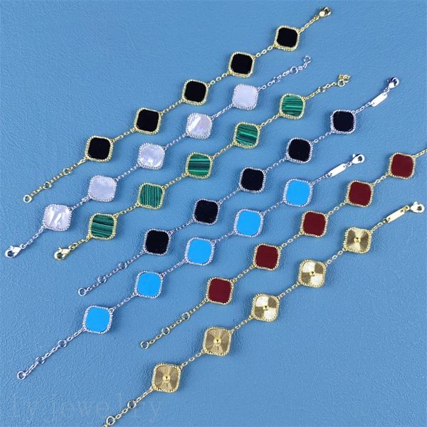 bracelets designer for women plated gold luxury bracelet men jewelry romantic classic link chains four leaf clover bracelet man holiday gift, Golden;silver
bracelets designer for women plated gold luxury bracelet men jewelry romantic classic link chains four leaf clover bracelet man holiday gift, Golden;silver
