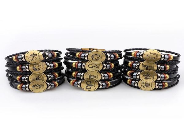 fashion twelve constellations leather zodiac bracelet 12 the zodiac braclet weave rope bracelet jewelry bijoux gift1624995, Golden;silver
fashion twelve constellations leather zodiac bracelet 12 the zodiac braclet weave rope bracelet jewelry bijoux gift1624995, Golden;silver