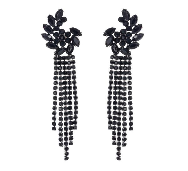 shiny black rhinestone long tassel wedding dangle earring for women luxury crystal drop earrings jewelry gift9400346, Silver
shiny black rhinestone long tassel wedding dangle earring for women luxury crystal drop earrings jewelry gift9400346, Silver