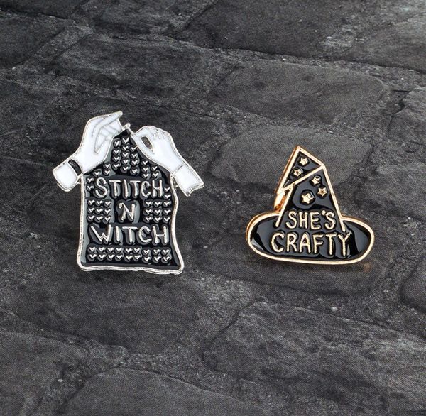 creative brooch magic hat quotshe039s craftyquot black arm quotstitch n witchquot lapel denim ornament badge combinatio5359109, Gray
creative brooch magic hat quotshe039s craftyquot black arm quotstitch n witchquot lapel denim ornament badge combinatio5359109, Gray