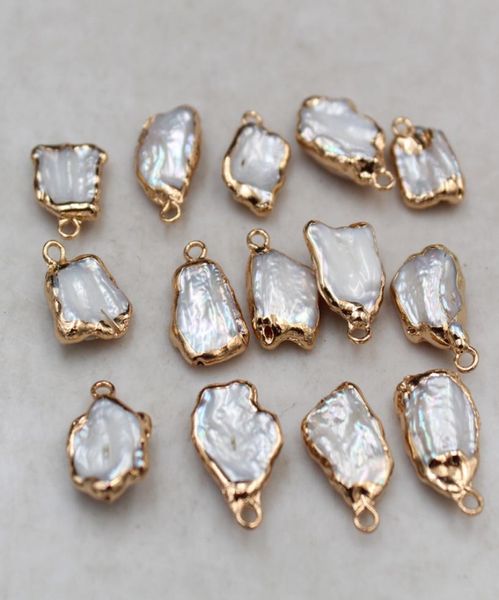 10pcslot connectors whole irregular shape natural baroque pearl pendant 14 k plated gold copper rim clad pearl diy jewelry ac4547717, Silver
10pcslot connectors whole irregular shape natural baroque pearl pendant 14 k plated gold copper rim clad pearl diy jewelry ac4547717, Silver