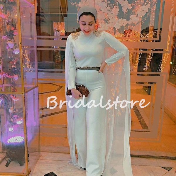 saudi arabic jumpsuit white evening dress 2023 with cape high neck muslim prom dresses elegant moroccan dubai vestidos de novia gold appliqu, Black;red
saudi arabic jumpsuit white evening dress 2023 with cape high neck muslim prom dresses elegant moroccan dubai vestidos de novia gold appliqu, Black;red