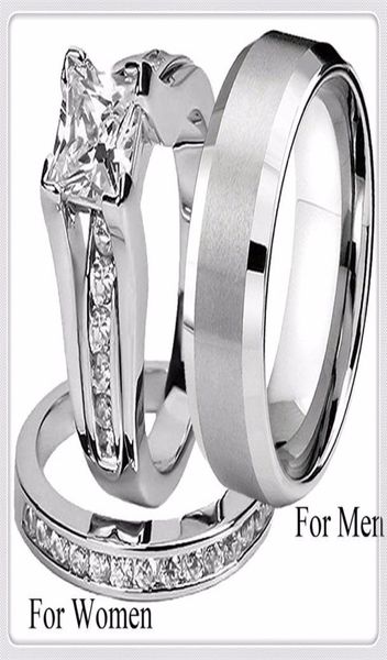 his and hers fashion 316l stainless steel titanium princess engagement wedding band ring jewelry set cne fast 6069981, Golden;silver
his and hers fashion 316l stainless steel titanium princess engagement wedding band ring jewelry set cne fast 6069981, Golden;silver