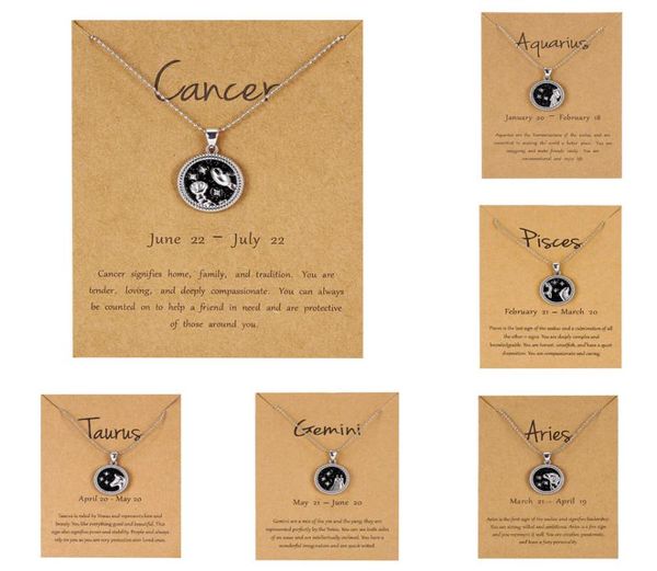 12 constellation pendant necklace for women zodiac sign aquarius leo libra aries wish card fashion jewelry birthday gifts6096914, Silver
12 constellation pendant necklace for women zodiac sign aquarius leo libra aries wish card fashion jewelry birthday gifts6096914, Silver
