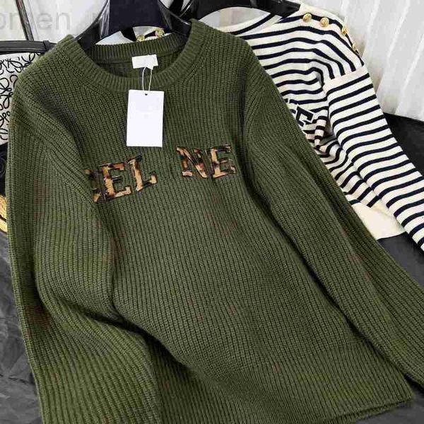 women's sweaters designer qiudong army green round neck wool sweater pulloleopard patwomen's wear qqsl, White;black
women's sweaters designer qiudong army green round neck wool sweater pulloleopard patwomen's wear qqsl, White;black