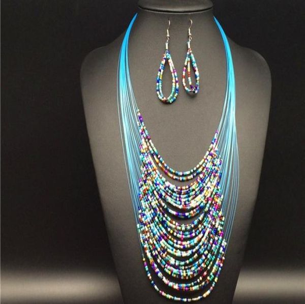 women bohemian bead silk tassel multilayer necklace and earring jewelry sets wedding party statement jewelry mix colors kx6692846, Silver
women bohemian bead silk tassel multilayer necklace and earring jewelry sets wedding party statement jewelry mix colors kx6692846, Silver