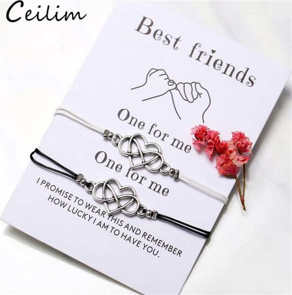 bohemian heart couples bracelets set for women men infinite knot wax rope bracelet friend wish card jewelry 2pcsset5385808, Golden;silver
bohemian heart couples bracelets set for women men infinite knot wax rope bracelet friend wish card jewelry 2pcsset5385808, Golden;silver