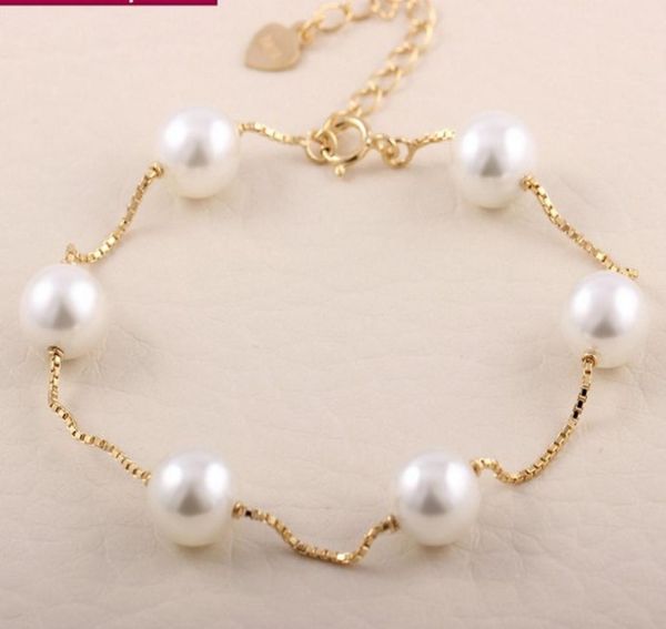 charm bracelets bangles 18k platinum gold plated fashion pearl beads wedding jewelry for women gift yw1382304, Golden;silver
charm bracelets bangles 18k platinum gold plated fashion pearl beads wedding jewelry for women gift yw1382304, Golden;silver