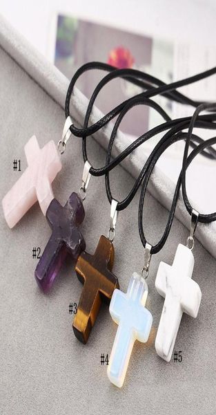 fashion christian cross necklace for women healing crystal quartz chakra natural stone crucifix pendant leather string rope chains3833510, Silver
fashion christian cross necklace for women healing crystal quartz chakra natural stone crucifix pendant leather string rope chains3833510, Silver
