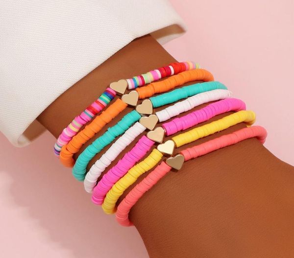 7pcsset bohemian love heart charm bracelets layered colorful polymer clay bracelet for female summer 4mm beaded braclets women 201101801, Black
7pcsset bohemian love heart charm bracelets layered colorful polymer clay bracelet for female summer 4mm beaded braclets women 201101801, Black
