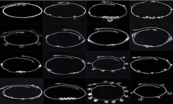 925 sterling silver anklets jewelry for women silver plated chain clover star cross beads ankle bracelets summer beach foot jewelr3695044, Golden;silver
925 sterling silver anklets jewelry for women silver plated chain clover star cross beads ankle bracelets summer beach foot jewelr3695044, Golden;silver