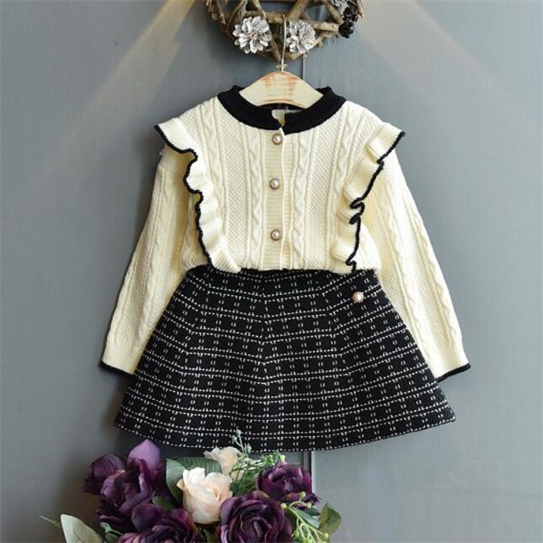 children's clothing girls two-piece children's sweater new children's long-sleeved clothes baby coat, White
children's clothing girls two-piece children's sweater new children's long-sleeved clothes baby coat, White
