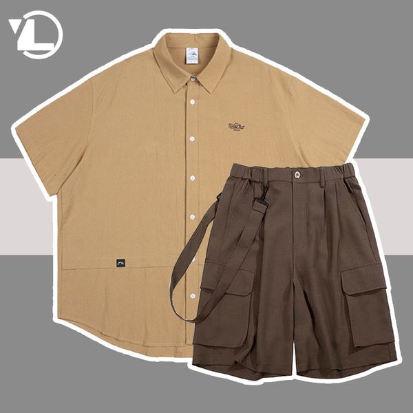 mens tracksuits japanese sets men women summer hip hop solid color shirtscargo shorts two piece set couples half sleeve fashion suits 230707, Gray
mens tracksuits japanese sets men women summer hip hop solid color shirtscargo shorts two piece set couples half sleeve fashion suits 230707, Gray