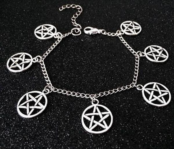 fashion jewellery supernatural power pentagram witchcraft gothic pentacle bracelet charm pendant braided rope bracelet women men4950069, Golden;silver 
fashion jewellery supernatural power pentagram witchcraft gothic pentacle bracelet charm pendant braided rope bracelet women men4950069, Golden;silver