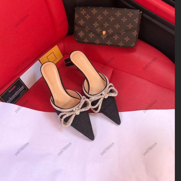 pointed toe big bow rhinestone heeled sandals designer stylish elegant ladies white pink silver fashion wedding party brand heel slippers, Black
pointed toe big bow rhinestone heeled sandals designer stylish elegant ladies white pink silver fashion wedding party brand heel slippers, Black
